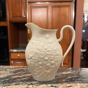 Lenox Cream Floral Embossed Pitcher